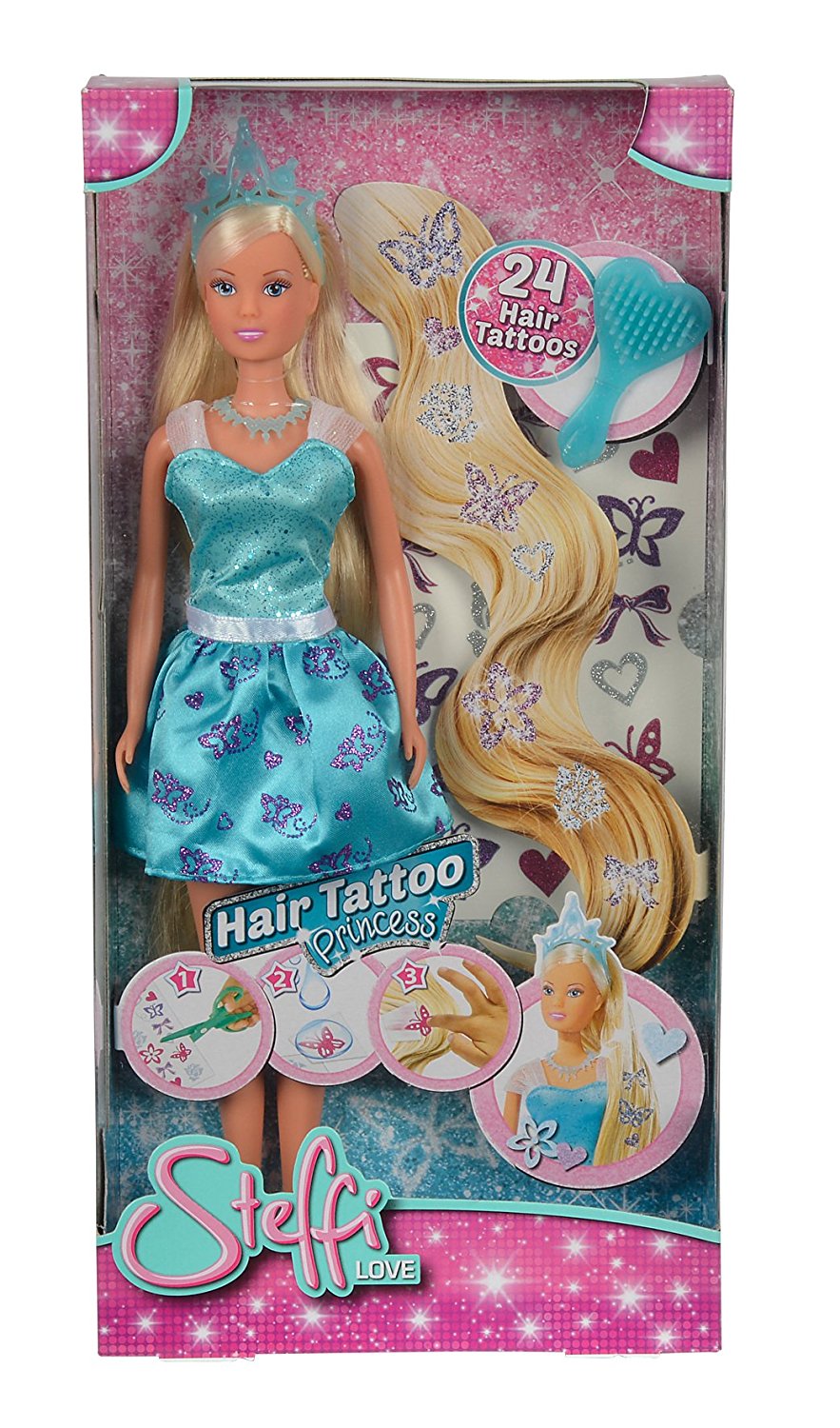 Кукла Штеффи с наклейками для волос, 29 см.  